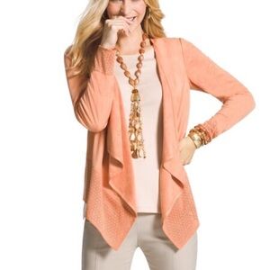 Chico’s Cantaloupe/Peach Drape Women Sweater size 1